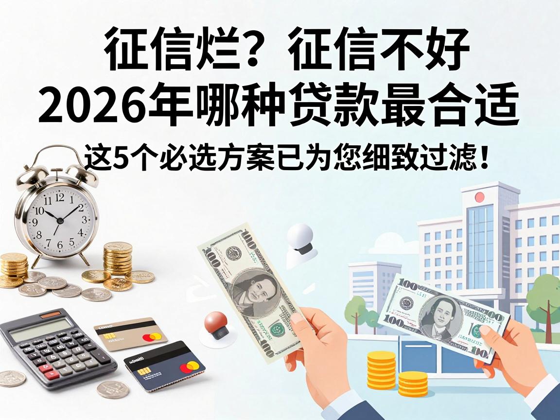征信黑、征信不好、征信烂?2026年哪种贷款最合适,这5个必选方案已为您细致过滤!