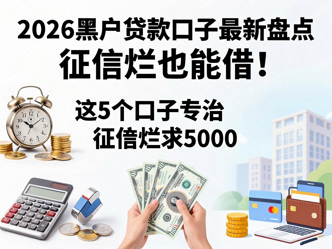 征信黑、征信不好、征信烂也能借！2026黑户贷款口子最新盘点，这5个口子专治征信烂求借钱5000