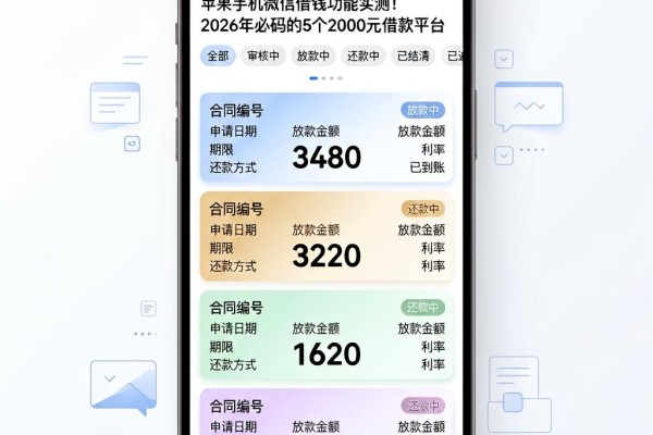 苹果手机微信借钱功能实测!2026年必码的5个2000元借款平台