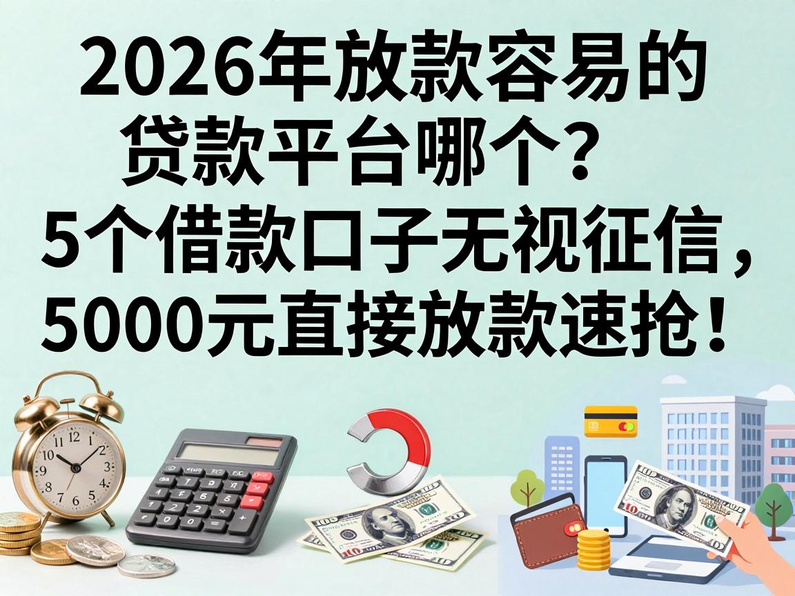 2026年放款容易的贷款平台哪个?这5个借款口子无视征信,5000元直接放款速抢!
