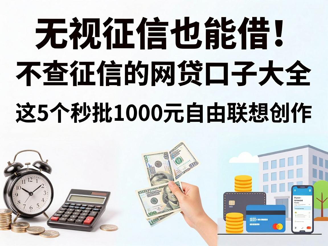 无视征信也能借!不查征信的网贷口子大全,这5个秒批1000元