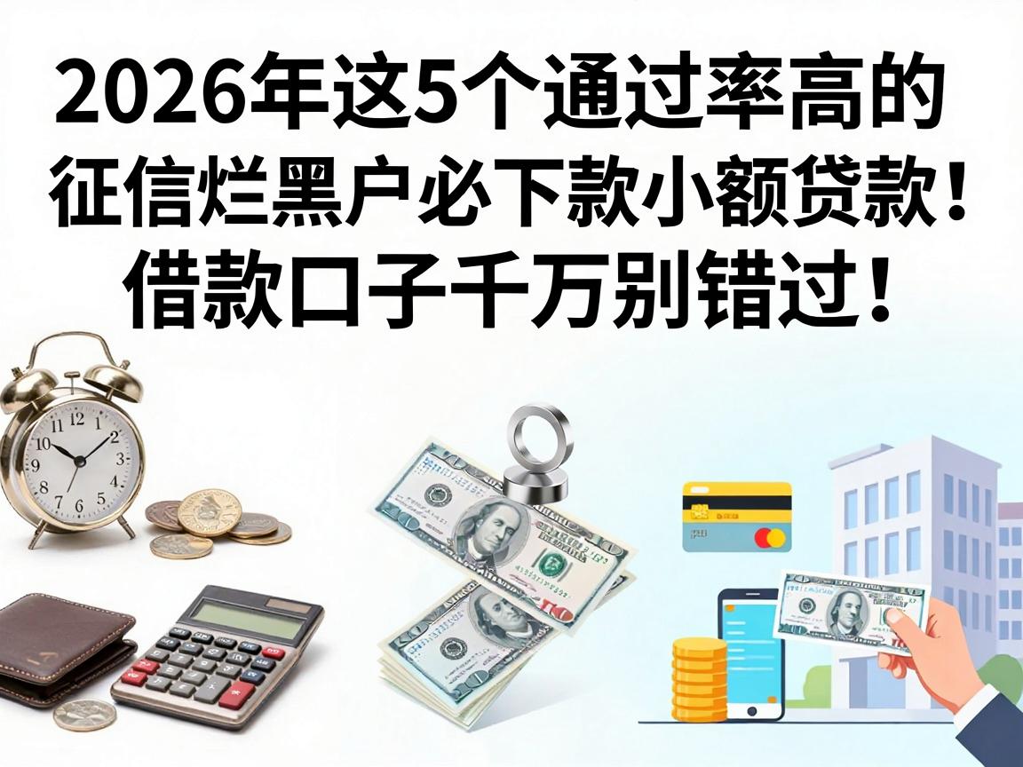 征信黑、征信不好、征信烂的黑户必下款小额贷款!2026年这5个通过率高的借款口子千万别错过!