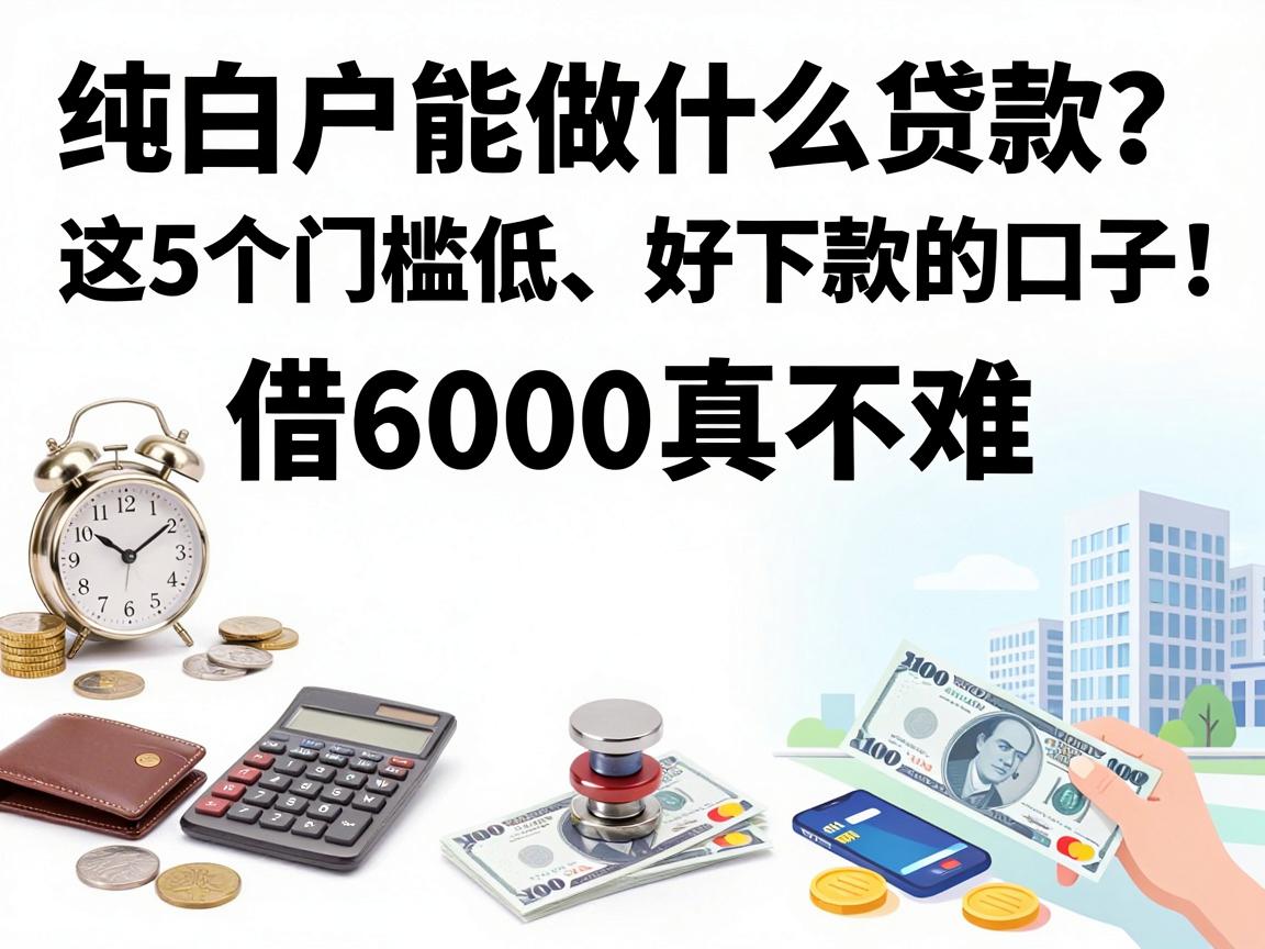 纯白户能做什么贷款？这5个门槛低、好下款的口子，借6000真不难
