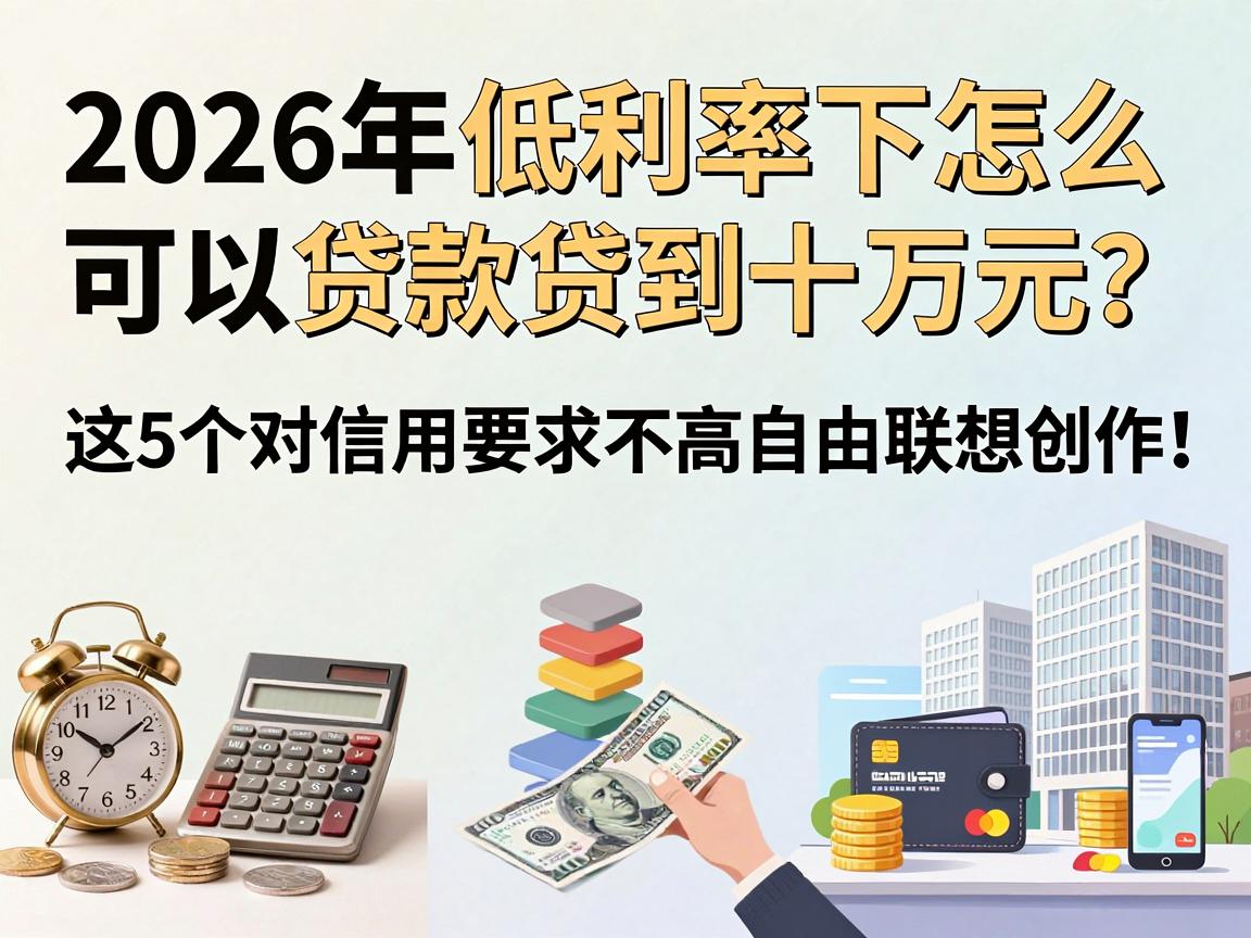 黑户必看！2026年低利率下怎么可以贷款贷到十万元？这5个对信用要求不高的借钱软件帮你实现