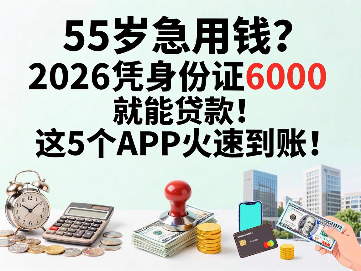55岁急用钱？2026凭身份证就能贷款6000，这5个APP火速到账！