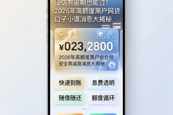 征信有逾期也能过!2026年高额度黑户网贷口子小道消息大揭秘