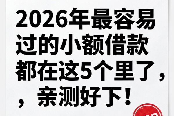 2026年最容易过的小额借款都在这5个里了,亲测好下!