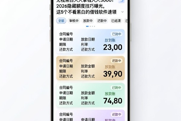 无视黑白人人拿钱人人3000!2026隐藏额度技巧曝光,这5个不看黑白的借钱软件速领