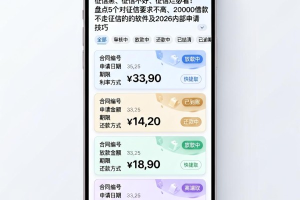 征信黑、征信不好、征信烂必看!盘点5个对征信要求不高、20000借款不走征信的软件及2026内部申请技巧