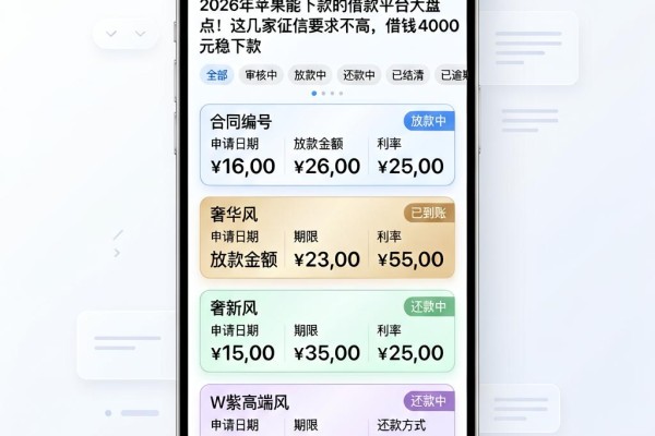 2026年苹果能下款的借款平台大盘点!这几家征信要求不高,借钱4000元稳下款