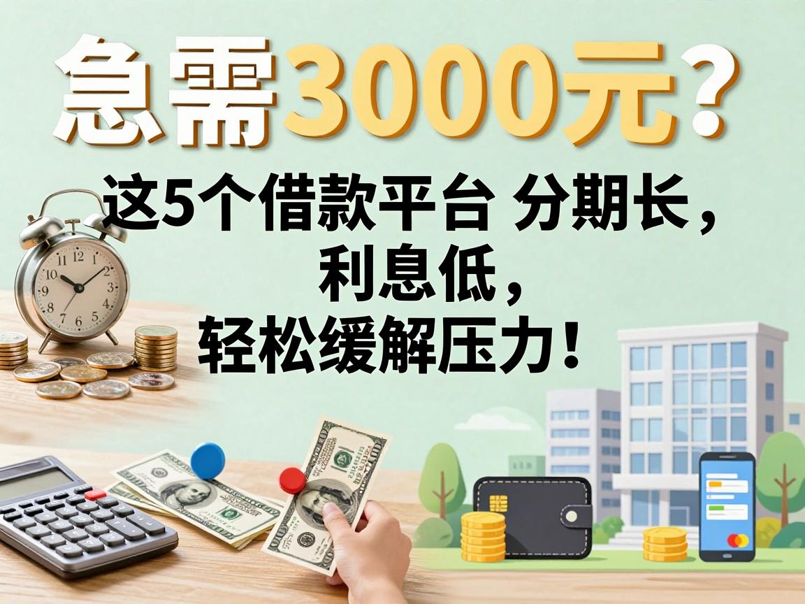 急需3000元?这5个借款平台分期长、利息低,轻松缓解压力!