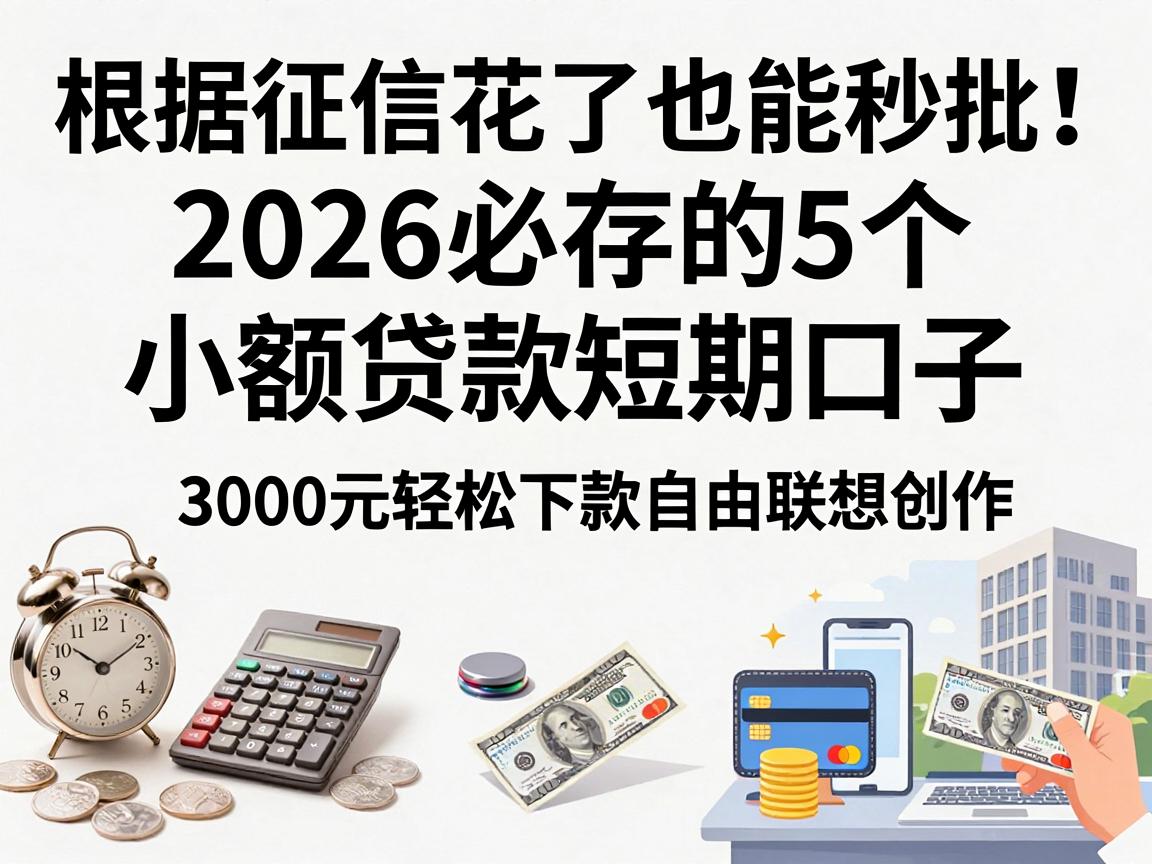 征信花了也能秒批！2026必存的5个小额贷款短期口子，3000元轻松下款体验超赞