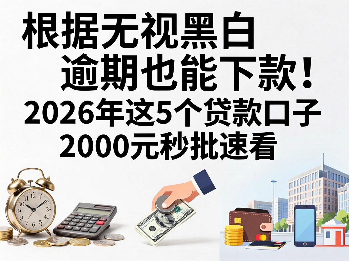 无视黑白逾期也能下款!2026年这5个贷款口子2000元秒批速看