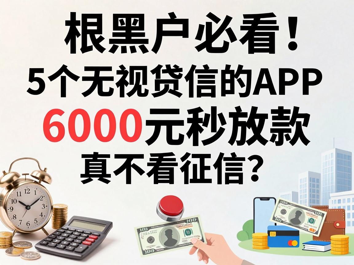 黑户必看！5个无视征信的小额贷款APP，6000元秒放款真不看征信？