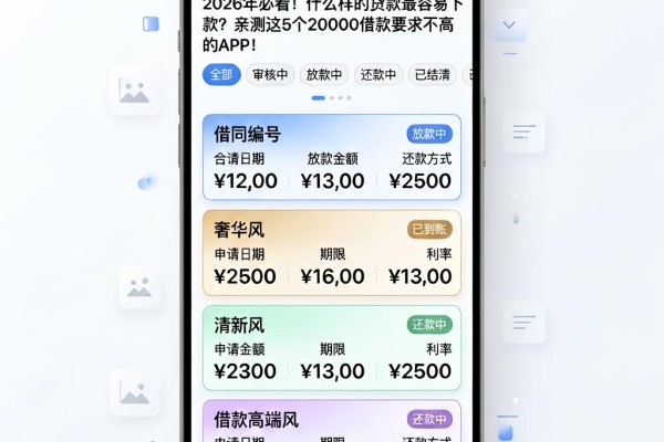 2026年必看!什么样的贷款最容易下款?亲测这5个20000借款要求不高的APP