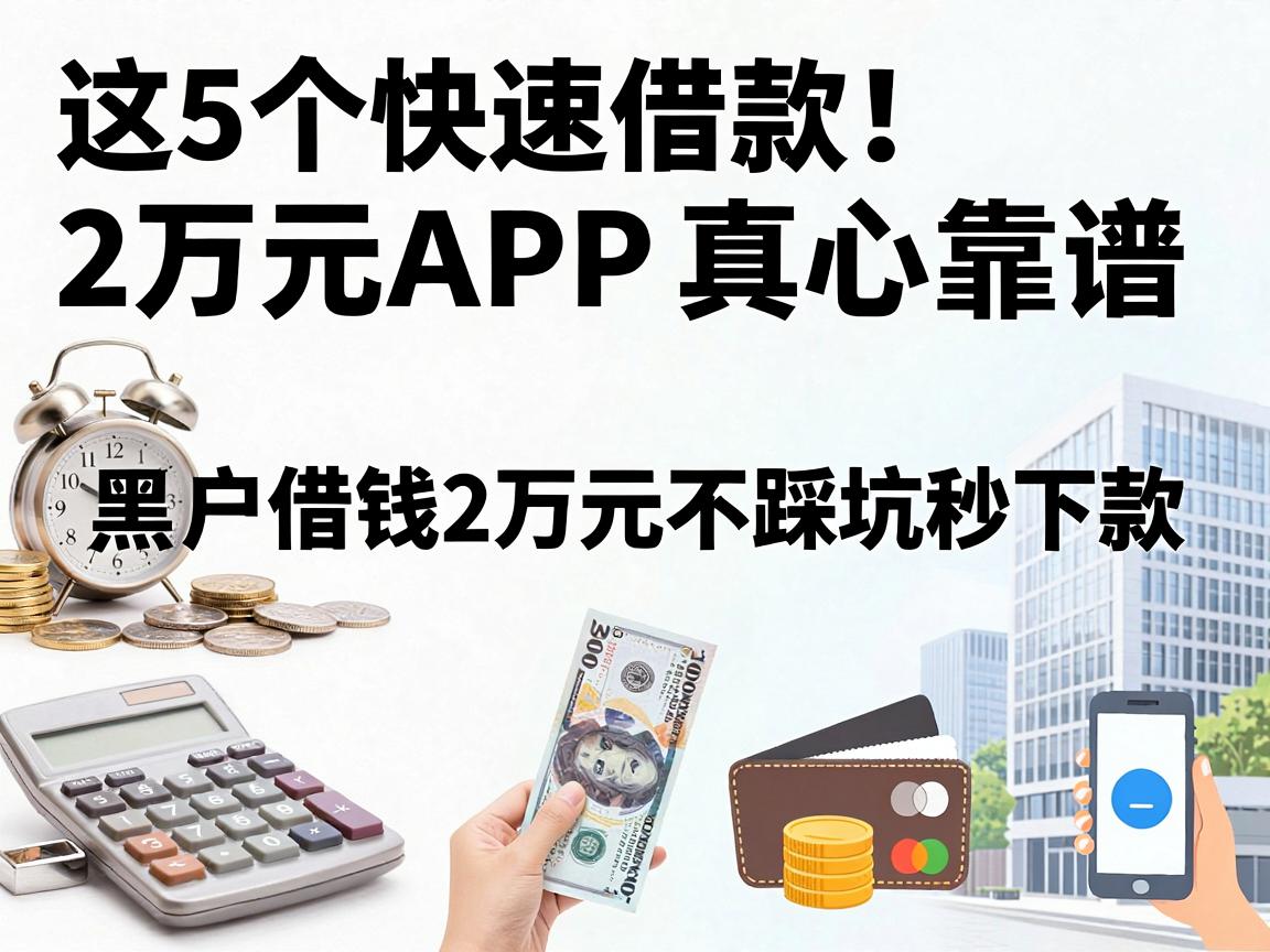 黑户必看！这5个快速借款2万元APP真心靠谱，黑户借钱2万元不踩坑秒下款
