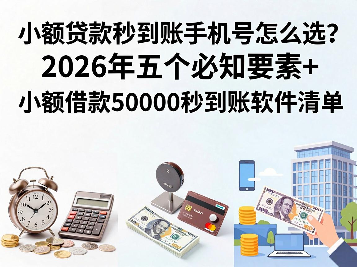 小额贷款秒到账手机号怎么选？2026年五个必知要素+小额借款50000秒到账软件清单