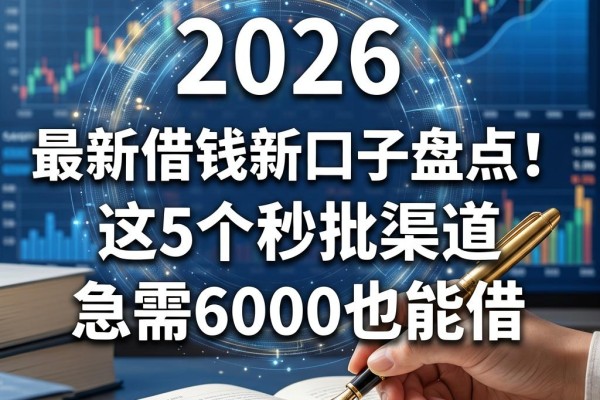 2026最新借钱新口子盘点!这5个秒批渠道,急需6000也能借