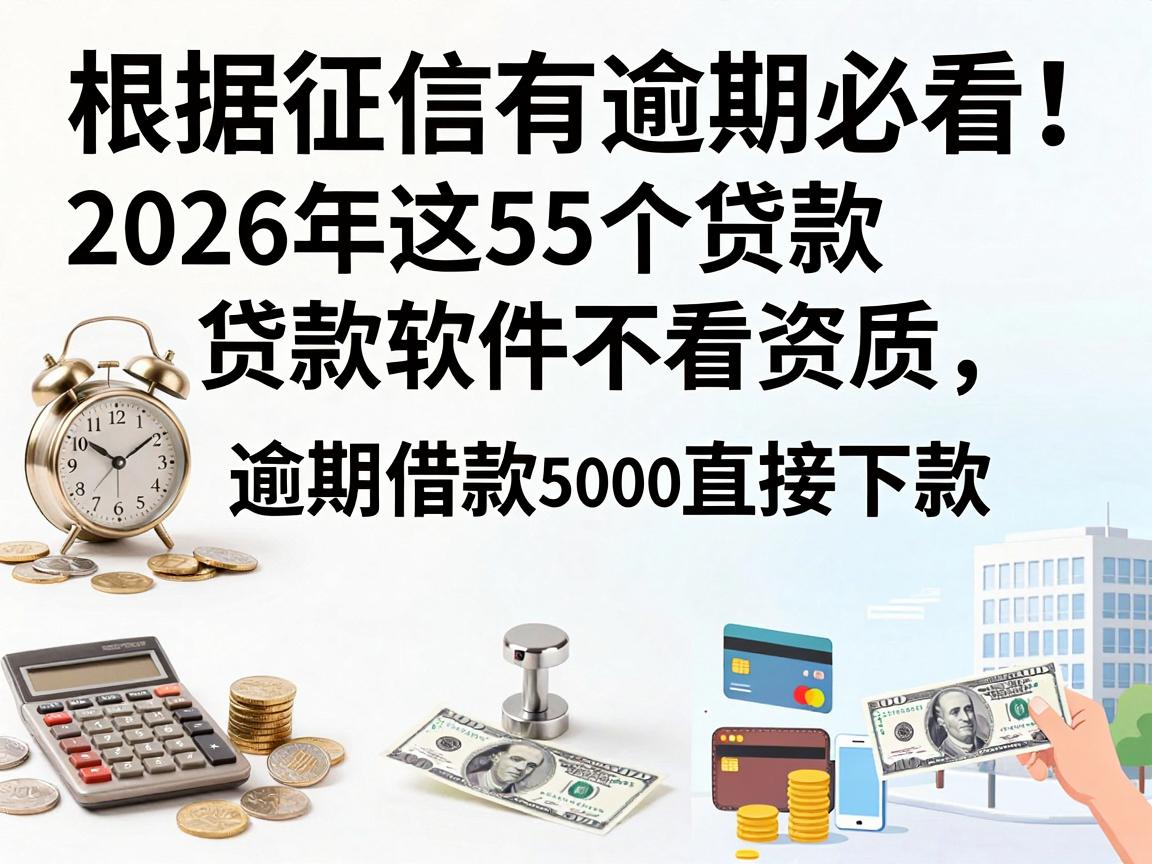 征信有逾期必看！2026年这5个贷款软件不看资质，逾期借款5000直接下款