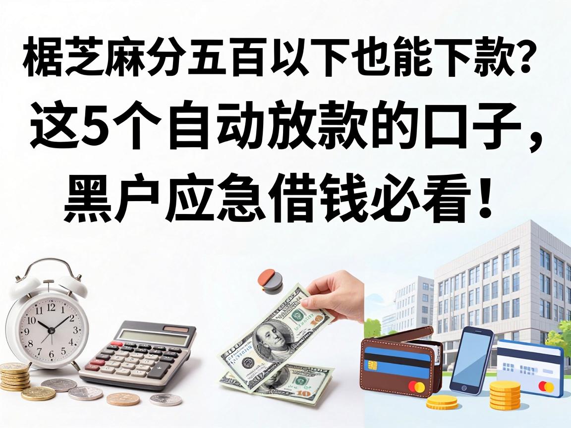 芝麻分五百以下也能下款?这5个自动放款的口子,黑户应急借钱必看!