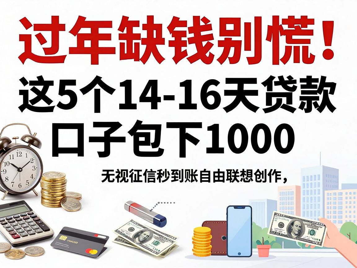 过年缺钱别慌！这5个14-16天贷款口子包下1000，无视征信秒到账