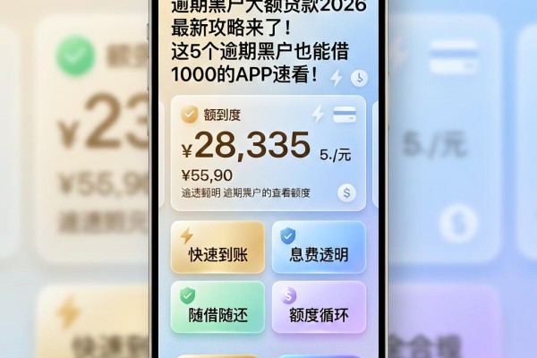 逾期黑户大额贷款2026最新攻略来了!这5个逾期黑户也能借1000的APP速看