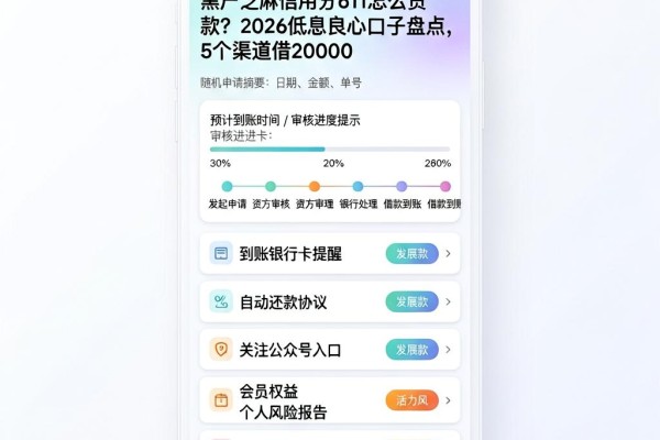 黑户芝麻信用分611怎么贷款?2026低息良心口子盘点,5个渠道借20000