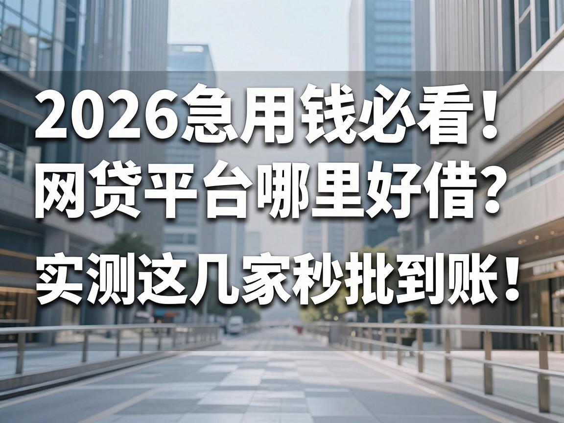2026急用钱必看！网贷平台哪里好借？实测这几家秒批到账！