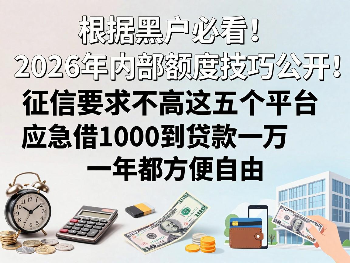 黑户必看!2026年内部额度技巧公开:征信要求不高这五个平台,应急借1000到贷款一万一年都方便