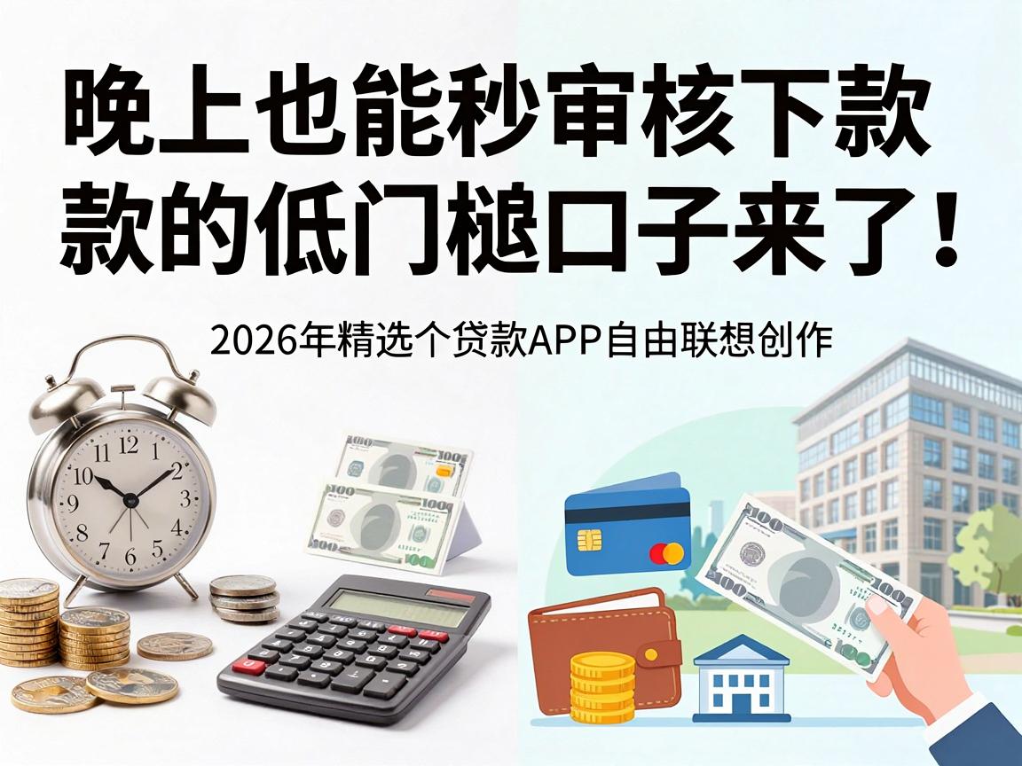 晚上也能秒审核下款的低门槛口子来了！2026年精选个贷款APP