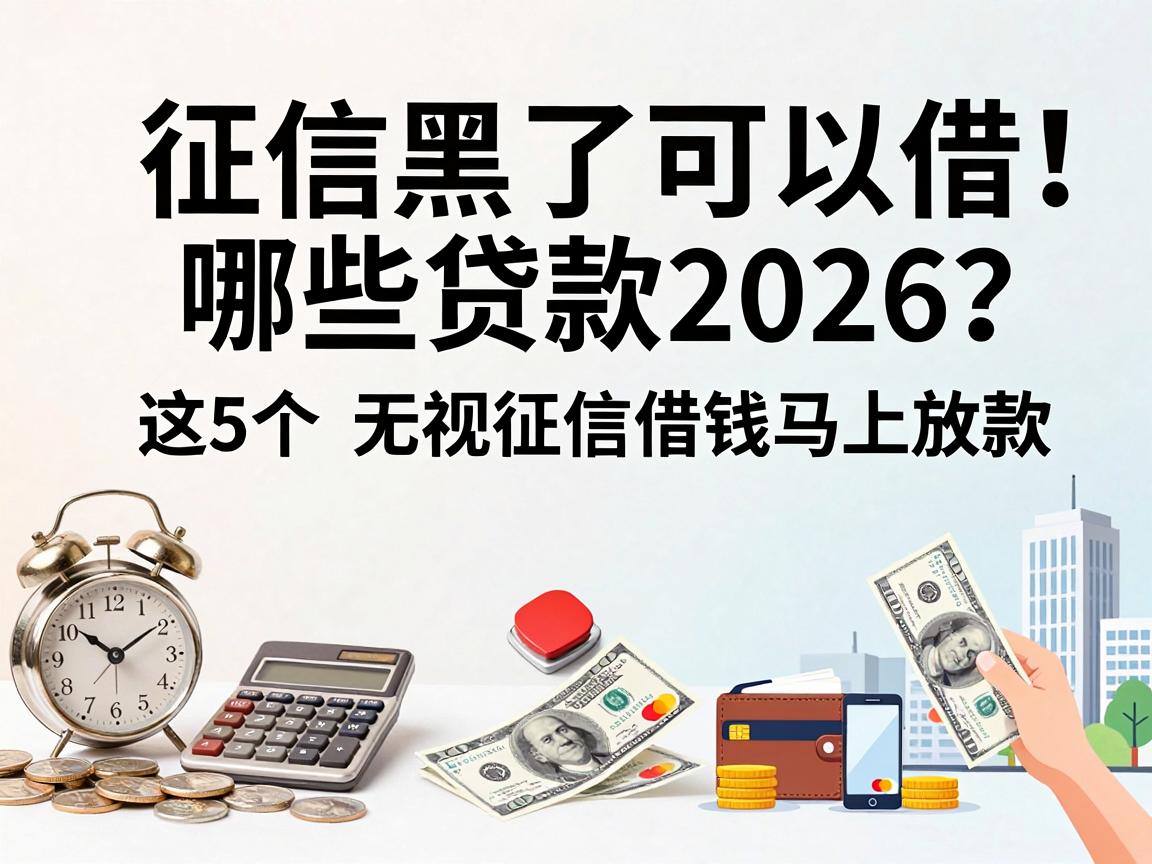 黑户必看！征信黑了可以借哪些贷款2026？这5个无视征信借钱马上放款app速览