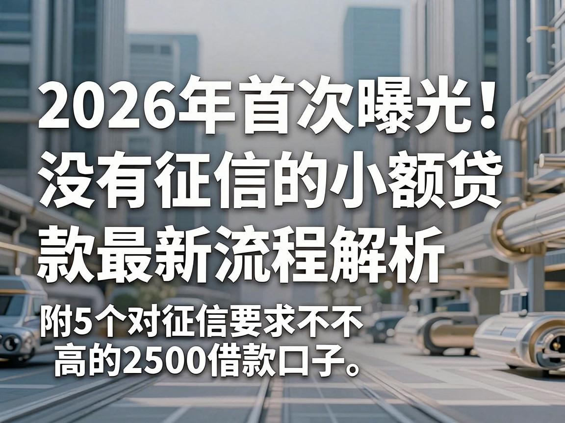 2026年首次曝光！没有征信的小额贷款最新流程解析，附5个对征信要求不高的2500借款口子