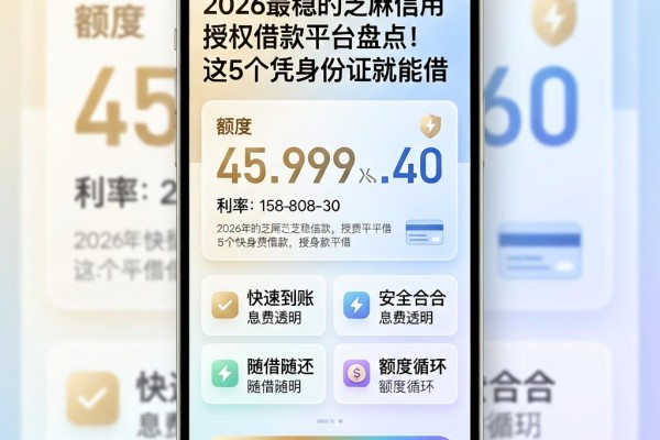 2026最稳的芝麻信用授权借款平台盘点!这5个凭身份证就能借