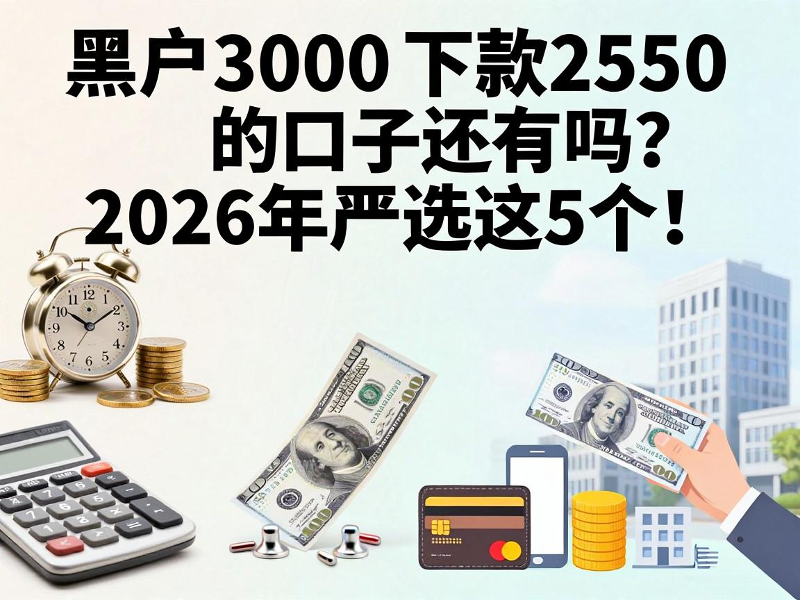 黑户3000下款2550的口子还有吗?2026年严选这5个!