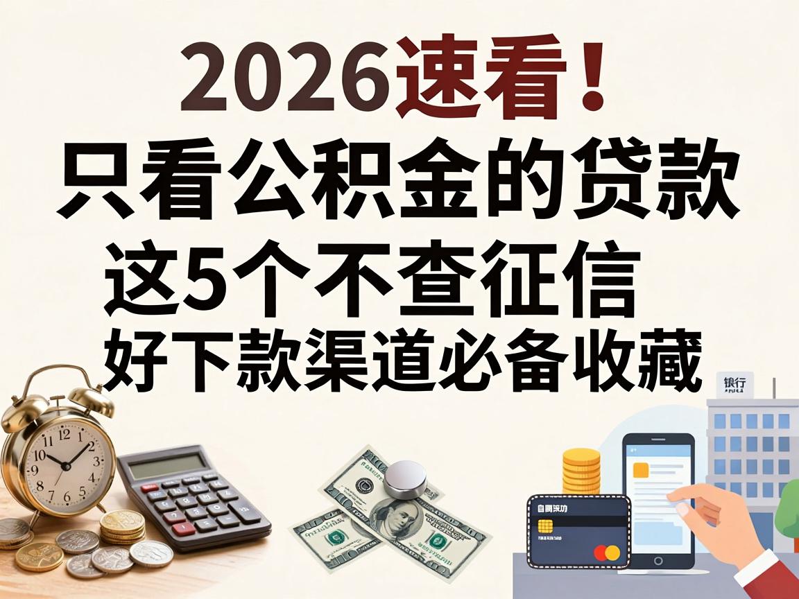 2026速看！只看公积金的贷款，这5个不查征信好下款渠道必备收藏