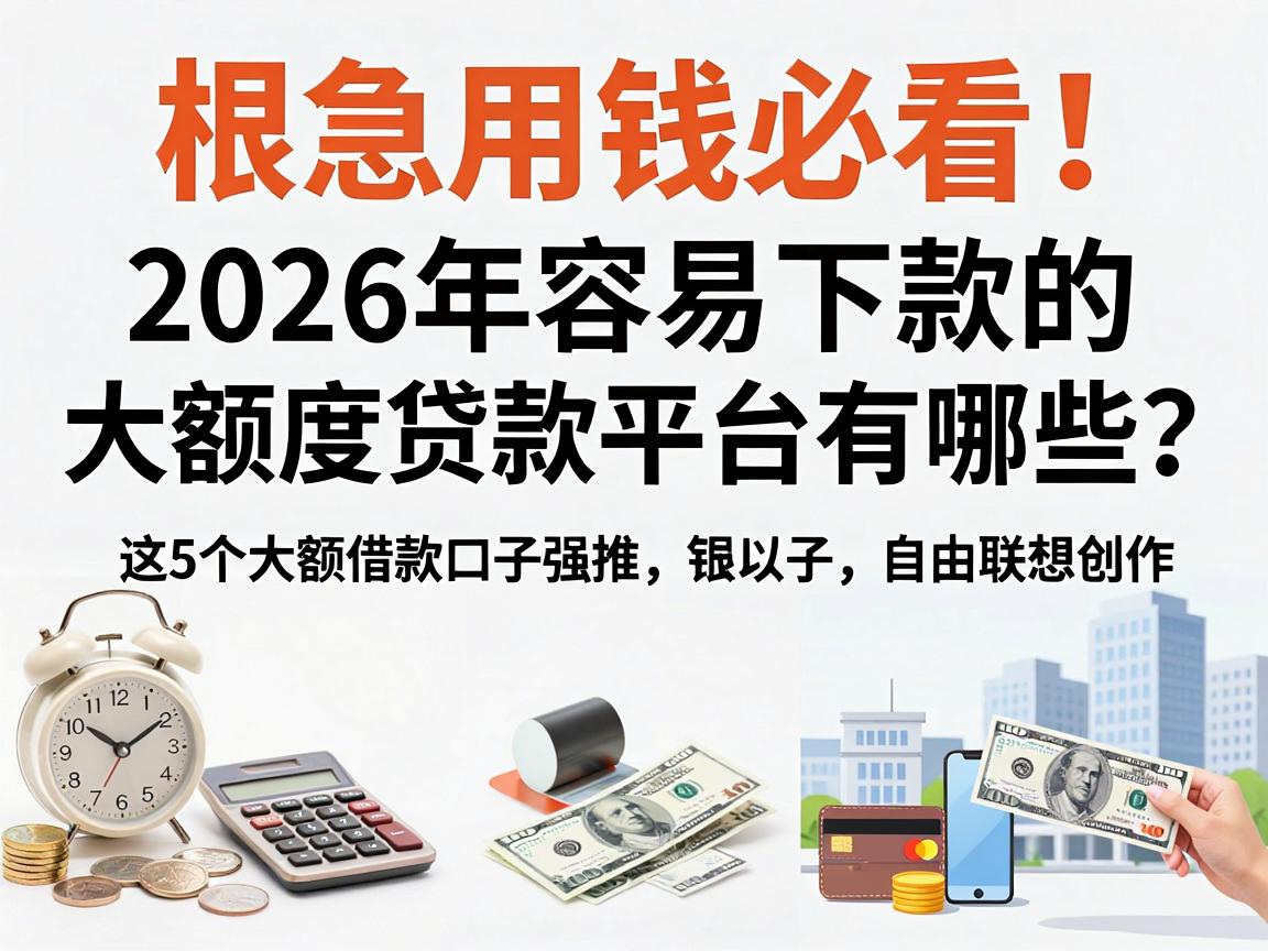 急用钱必看！2026年容易下款的大额度贷款平台有哪些？这5个大额借款口子强推