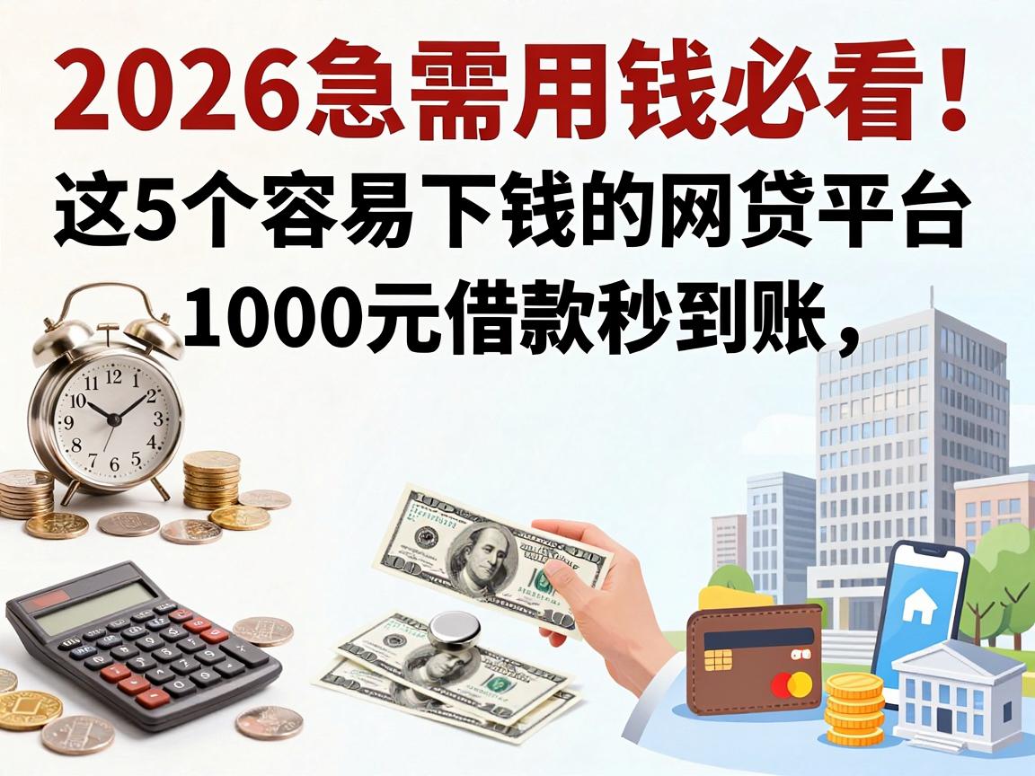 2026急需用钱必看!这5个容易下钱的网贷平台,1000元借款秒到账超适配