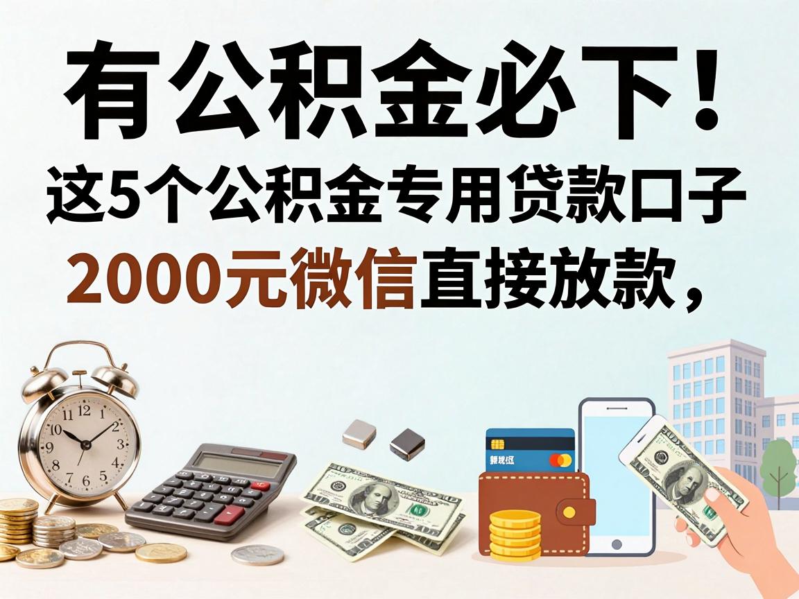 有公积金必下!这5个公积金专用贷款口子,2000元微信直接放款