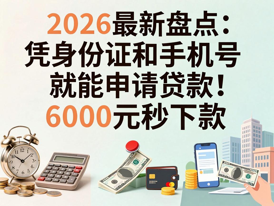 2026最新盘点:凭身份证和手机号就能申请贷款!这5个借款平台6000元秒下款