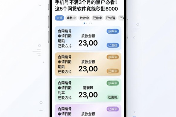 手机号不满3个月的黑户必看!这5个网贷软件竟能秒批6000