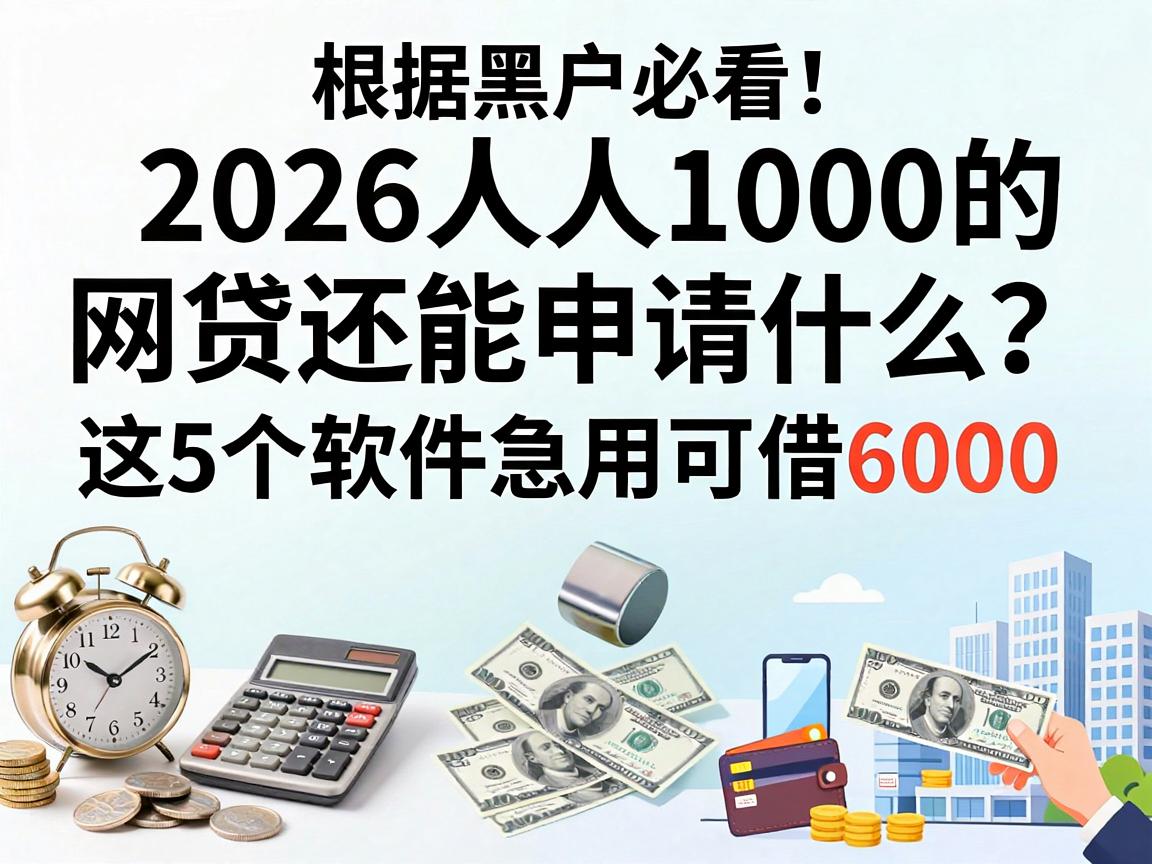 黑户必看!2026人人1000的网贷还能申请什么?这5个软件急用可借6000
