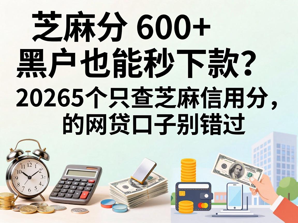 芝麻分600+黑户也能秒下款？2026这5个只查芝麻信用分的网贷口子别错过