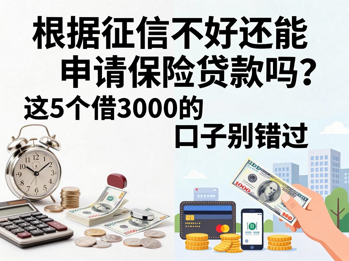 征信不好还能申请保险贷款吗？这5个借3000的口子别错过