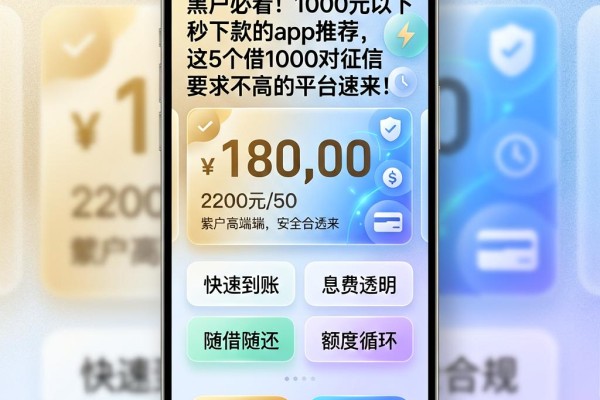 黑户必看!1000元以下秒下款的app推荐,这5个借1000对征信要求不高的平台速来