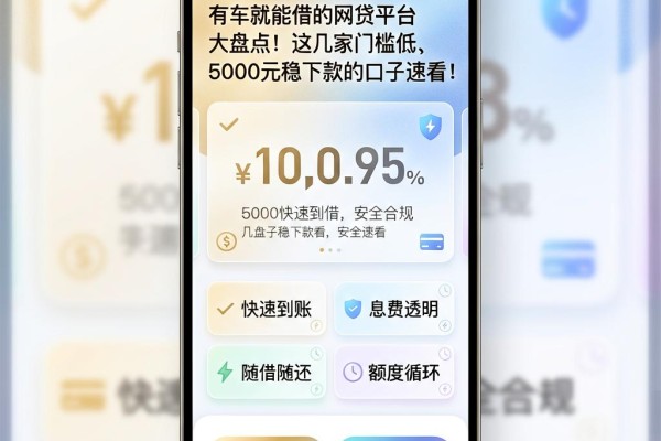 有车就能借的网贷平台大盘点！这几家门槛低、5000元稳下款的口子速看