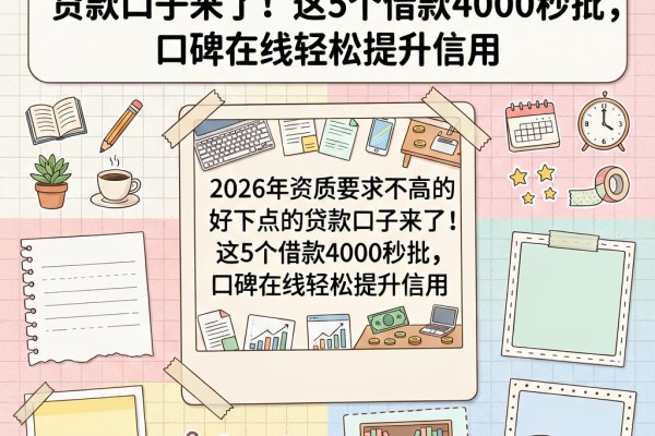 2026年资质要求不高的好下点的贷款口子来了!这5个借款4000秒批,口碑在线轻松提升信用