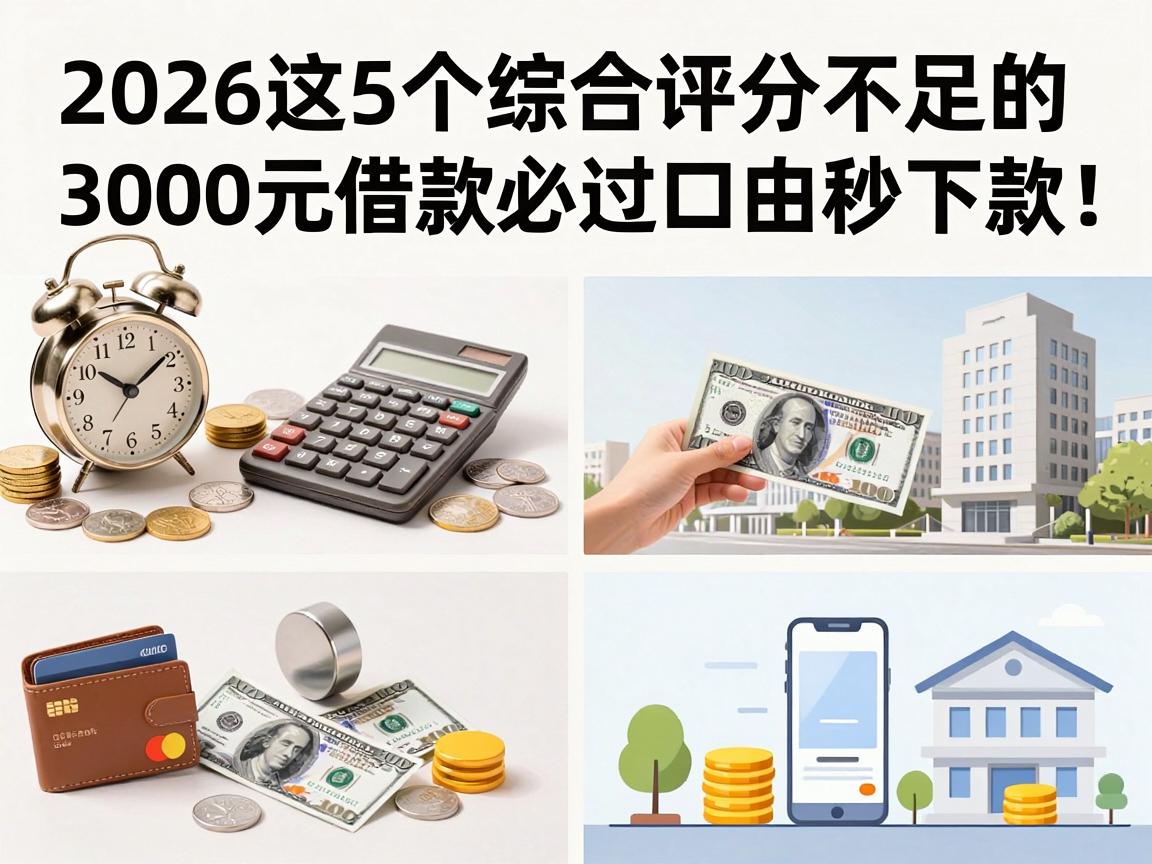 评分不足也能秒下款！2026这5个综合评分不足的贷款app，3000元借款必过口子