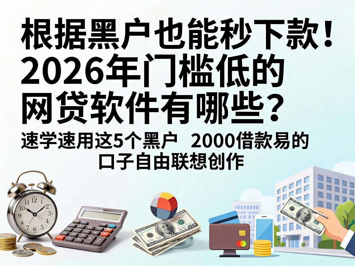 黑户也能秒下款!2026年门槛低的网贷软件有哪些?速学速用这5个黑户2000借款易的口子