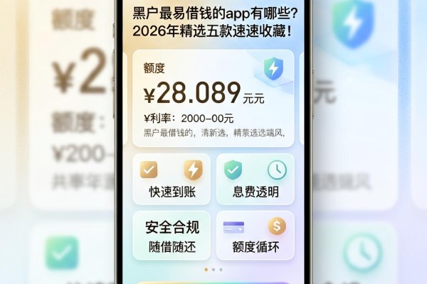 黑户最易借钱的app有哪些？2026年精选五款速速收藏