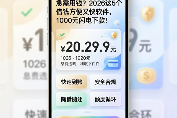 急需用钱?2026这5个借钱方便又快软件,1000元闪电下款!